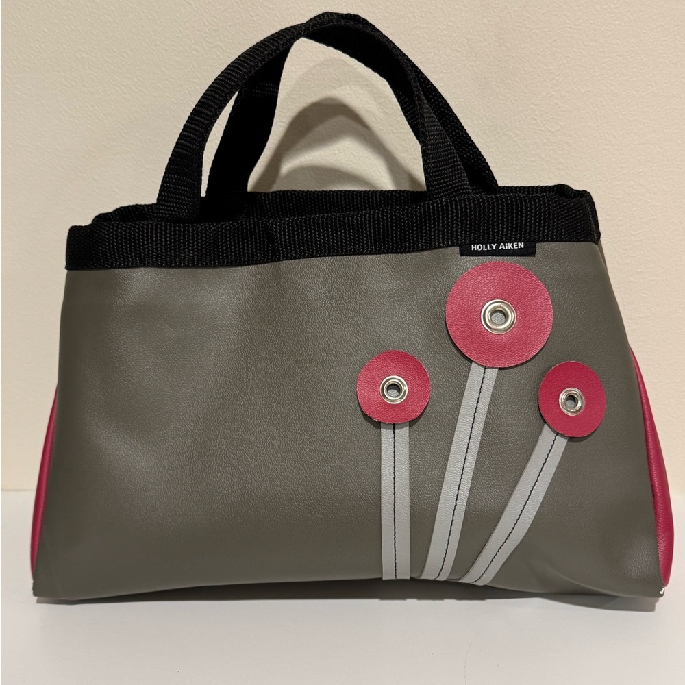 Holly Aiken Real Leather Pink and Gray Bag